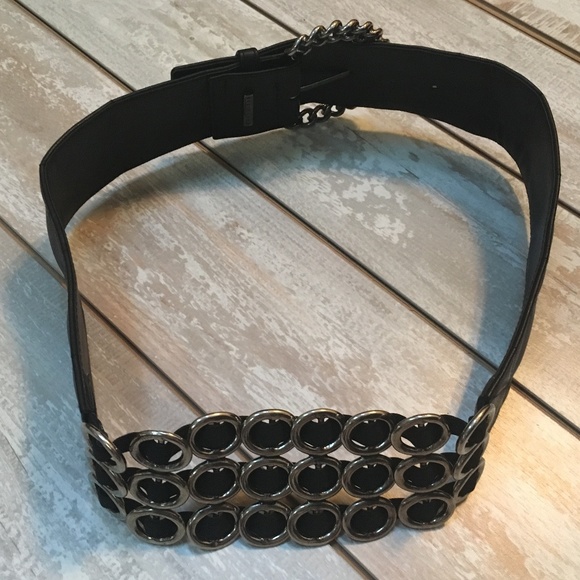 Designer Suzi Roher Genuine Leather Quilted Belt